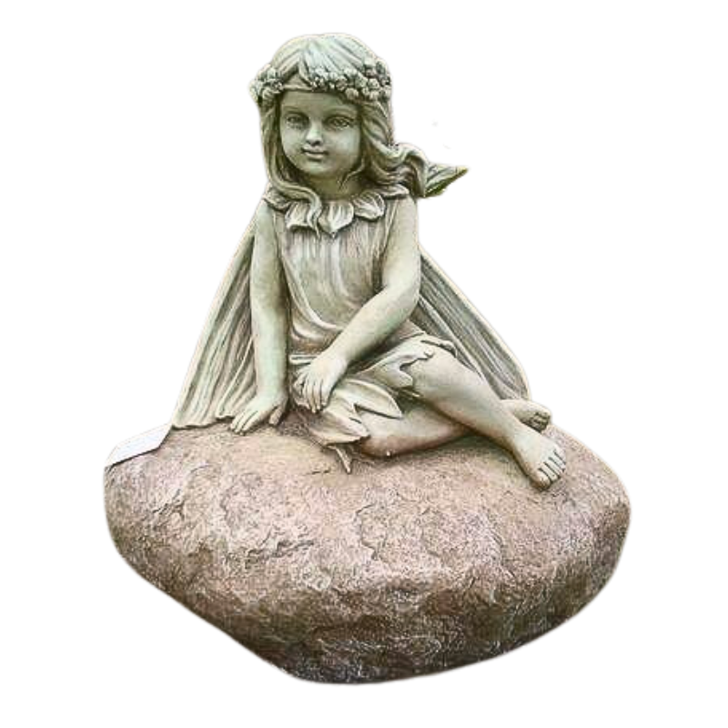 Fairy Leaning on Rock Statue Statue