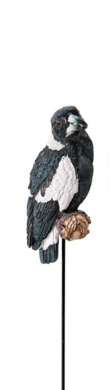 Aussie Birds on stick Statue Magpie