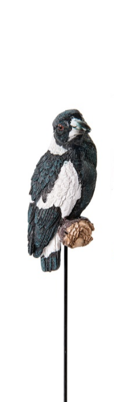 Aussie Birds on stick Statue Magpie 