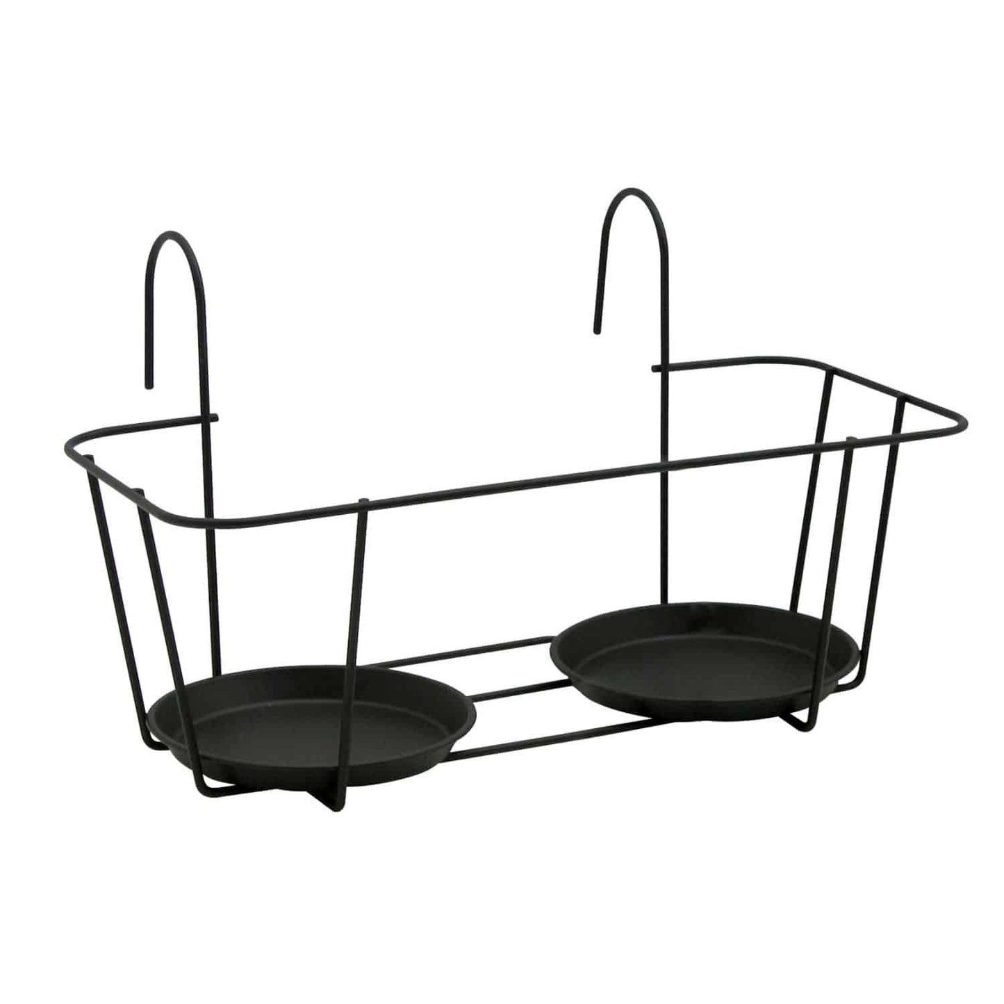 Double Wire Planter Holder 45cm – Black Decor