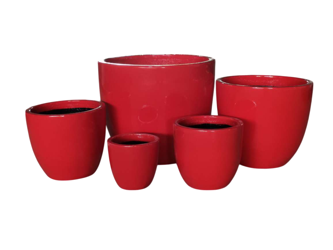 Tall Egg Decor Gloss Pot Pot Red 58x50