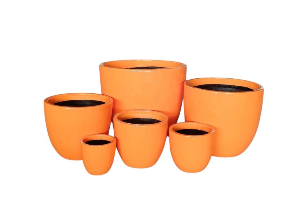 Tall Egg Decor Gloss Pot Pot Orange 58x50