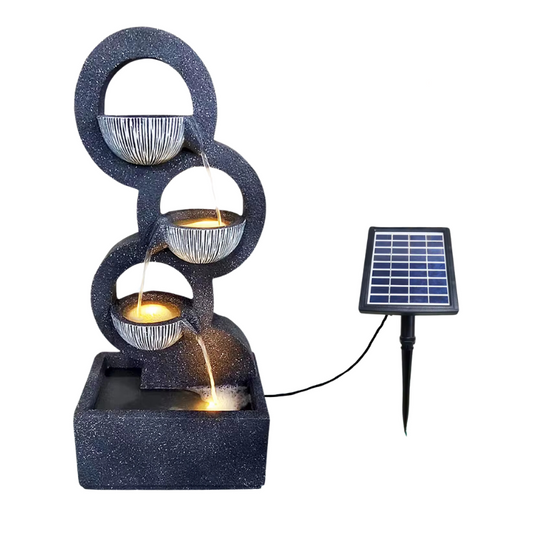 Triple Cascade Solar Fountain Water Feature