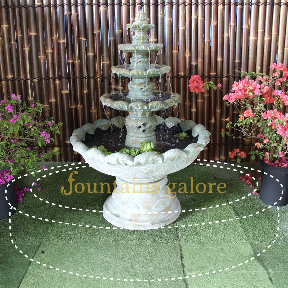 Monaco Fountain Water Feature Full Package (with Pond and Surrounds) Standard Pump