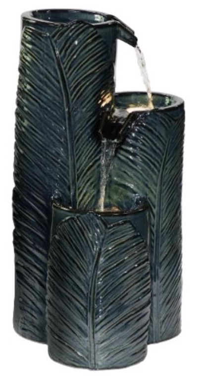 Water Feature - Palmatia with Light - Ceramic Water Feature Fountain