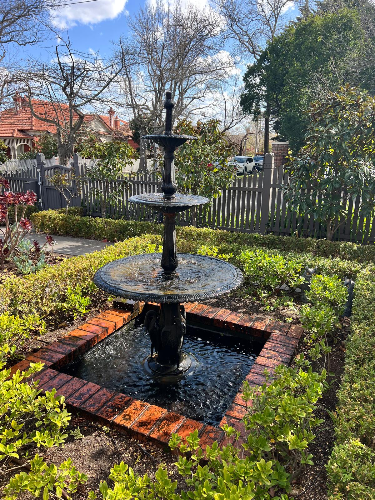Three Tier Heron Fountain Water Feature