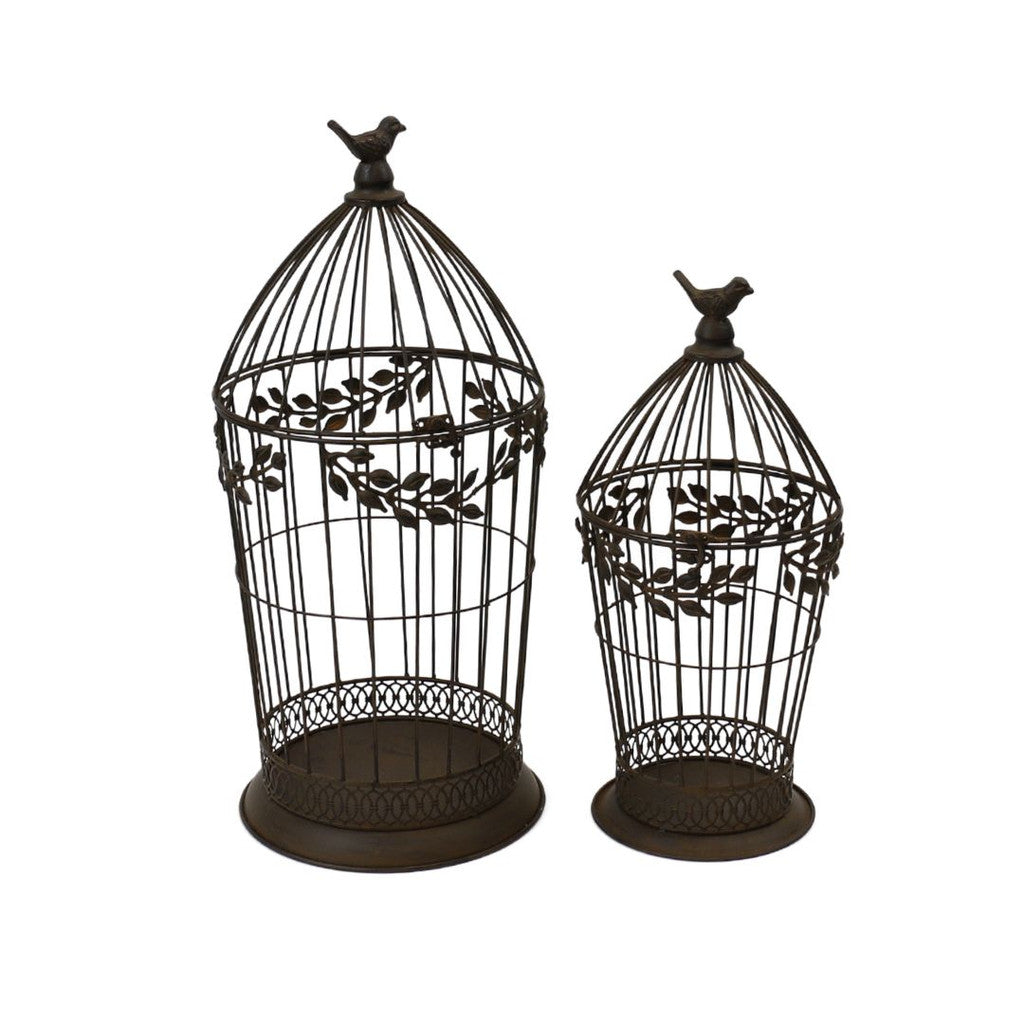 Set Of 2 Bird Cage Plant Holder Decor