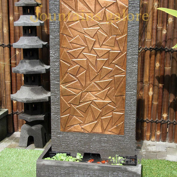 Abstract Copper Wall Fountain Water Feature  