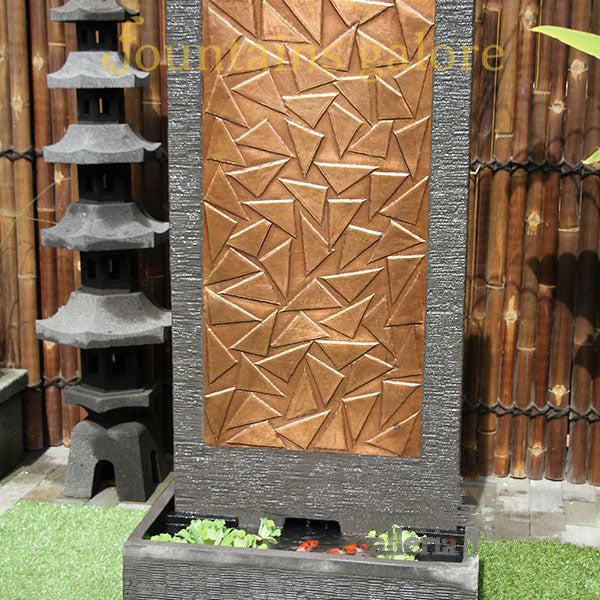 Abstract Copper Wall Fountain Water Feature