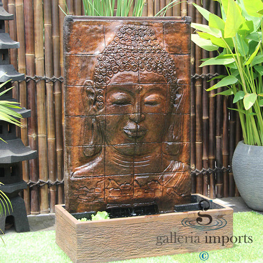 Buddha Face Fountain Water Feature Rust Standard (240V)