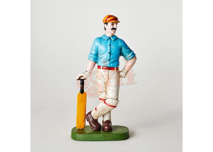 Cricketer Doorstop Blue 33cm Décor