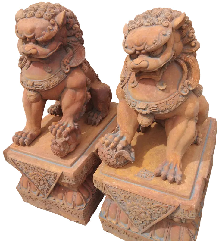 Foo Dogs (Pair)VICTORIA ONLY Statue Rust