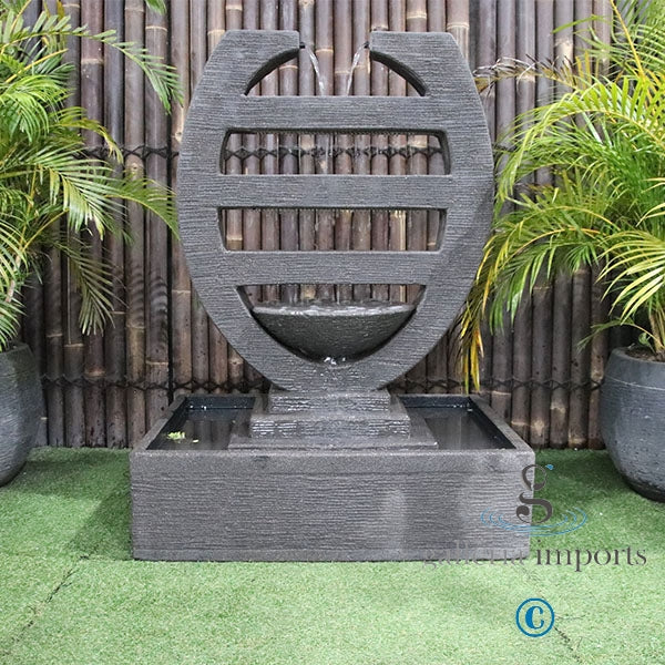 Harp Fountain Water Feature Grey Standard