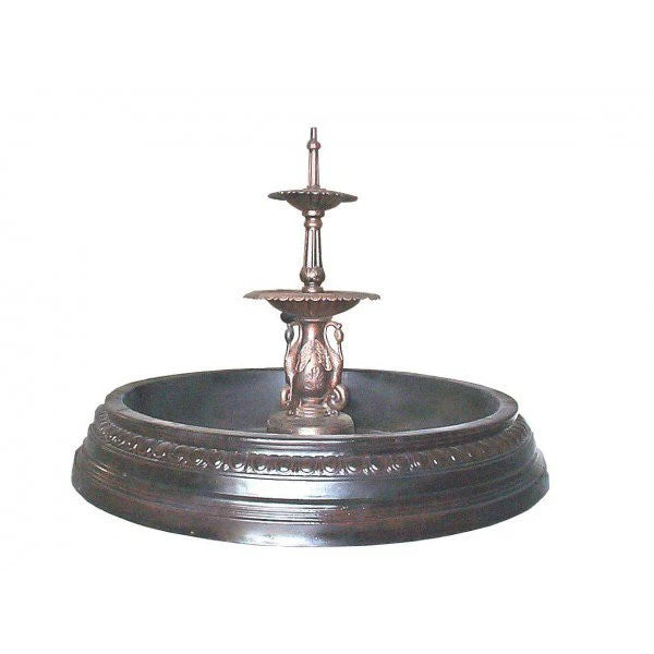 Two Tier Heron Fountain Water Feature w/Small Fiberglass Pond 158cm Black