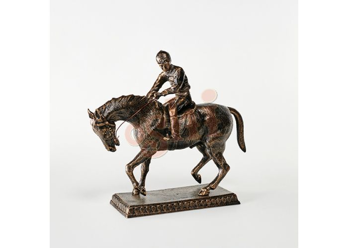 Jockey on Horse Statue Medium (H41 X W45 x D15cm)