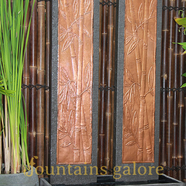 Twin Tower Bamboo Wall Fountain Water Feature
