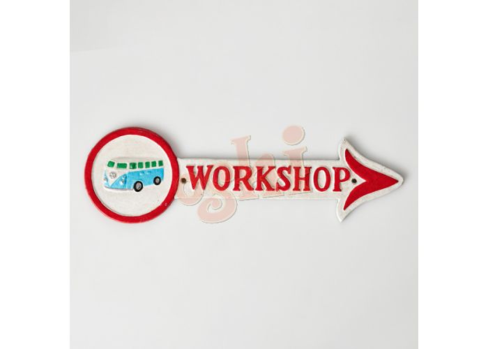 VW Van Workshop Arrow Sign Décor