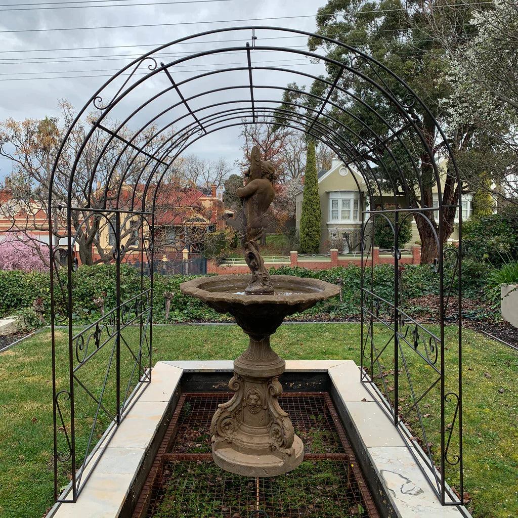 Metal Garden Arch Walkway Gazebo Rustic Brown Furniture