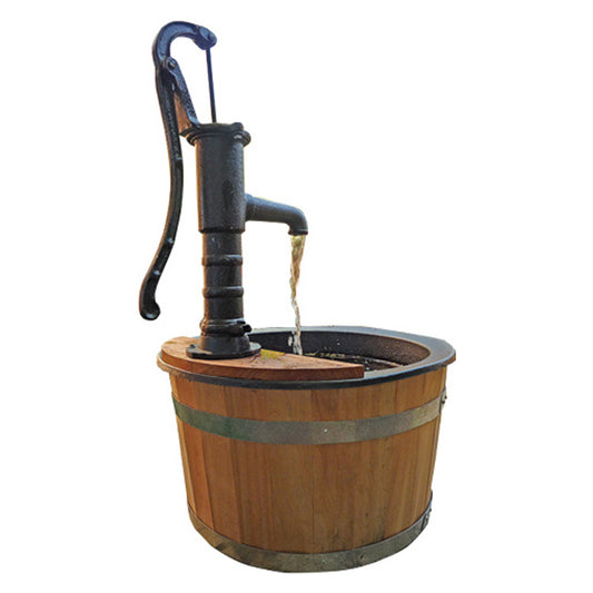 Whiskey Barrel and Hand Pump Kit Pot  