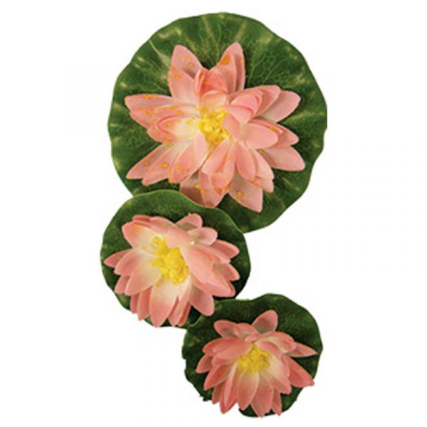 Decorative Floating Lilies Set of 3 Accessory Pink