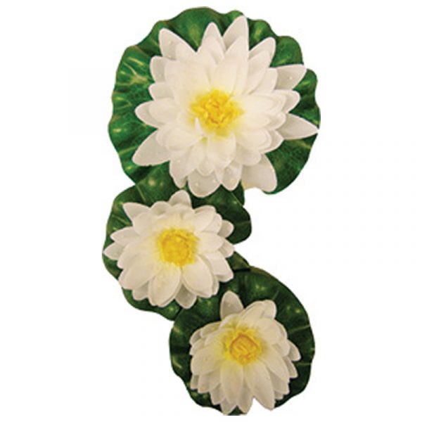 Decorative Floating Lilies Set of 3 Accessory White