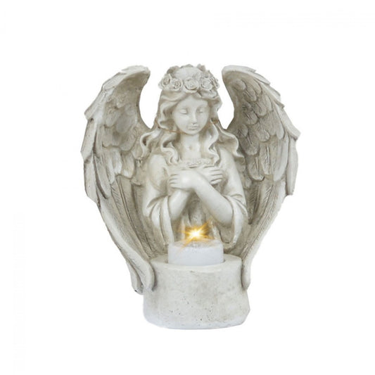 Winged Angel with T-Light Holder Statue