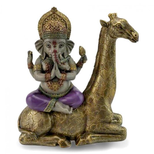 Vibrant Ganesh on Giraffe Statue Statue