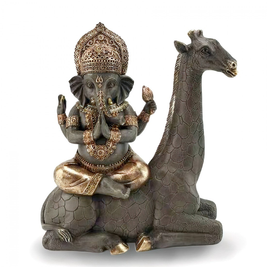 Ganesha on Giraffe Statue Statue