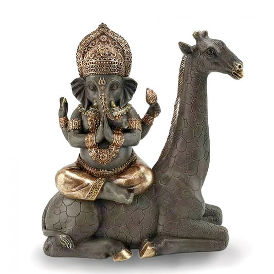 Ganesha on Giraffe Statue Statue