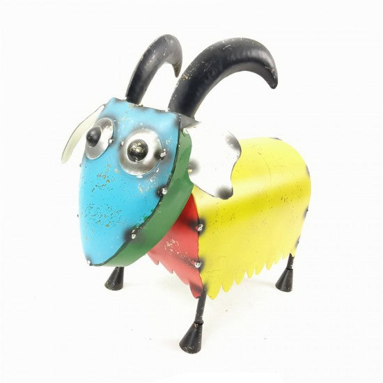 Rainbow Metal Goat Statue