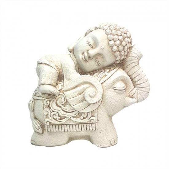 Magnesium Oxide Buddha on Elephant Statue