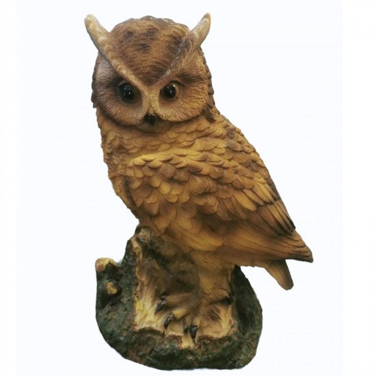 Resting Owl On Trunk Statue