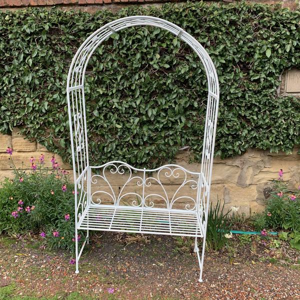 Garden Arch with Bench Seat Furniture Rustic Cream