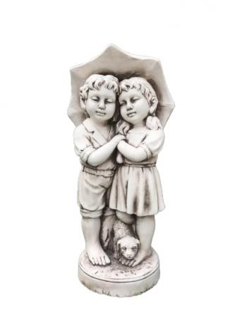 Romance Under Umbrella Statue Statue