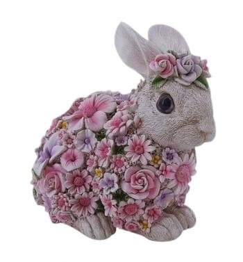 Flower Power Rabbit Statue Statue