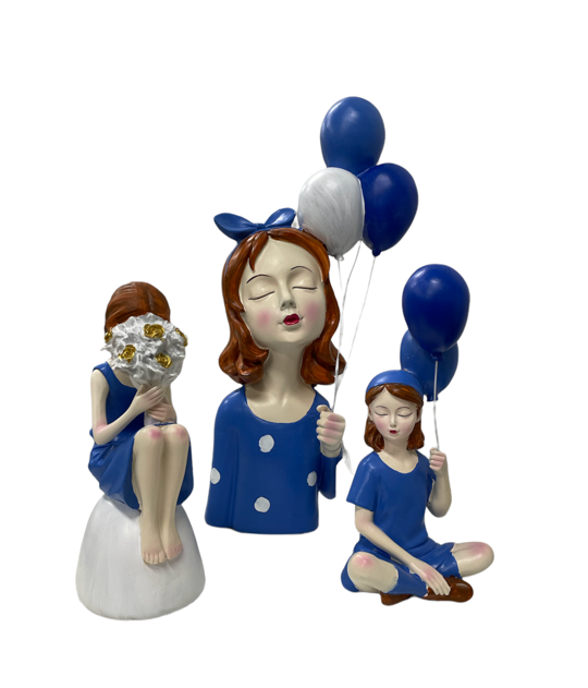 Blue Party Girl Statues Statue
