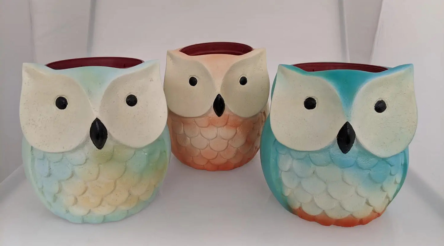 Owl Planter Pots & Planters Light Blue