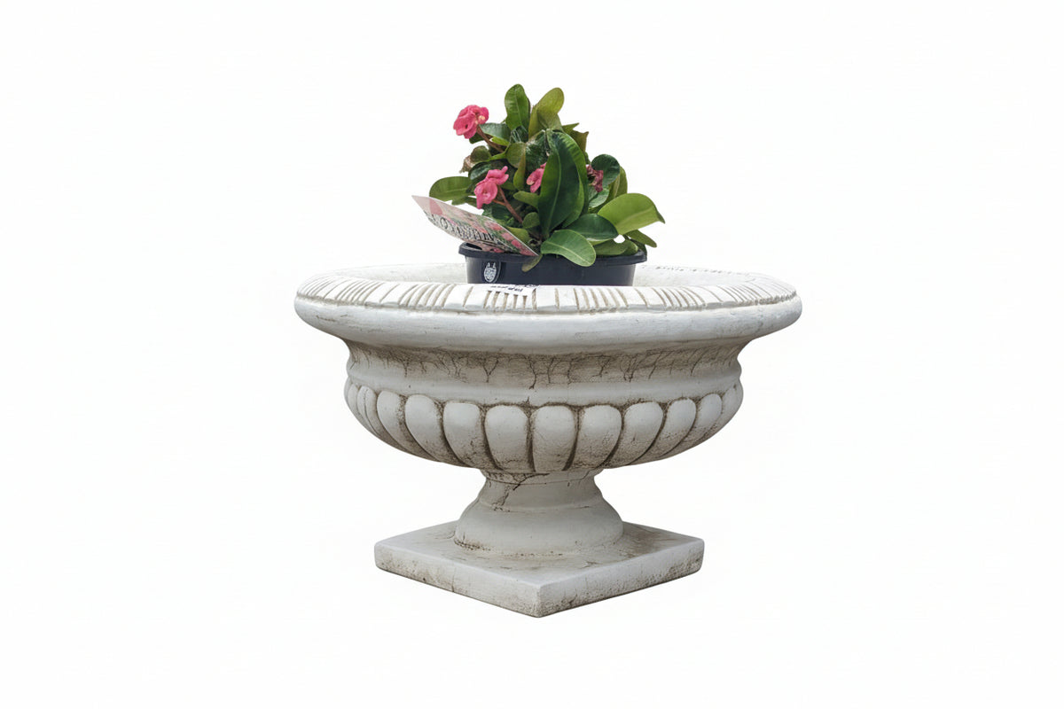 Fancy Scallop Urn Urn Sandstone Wash