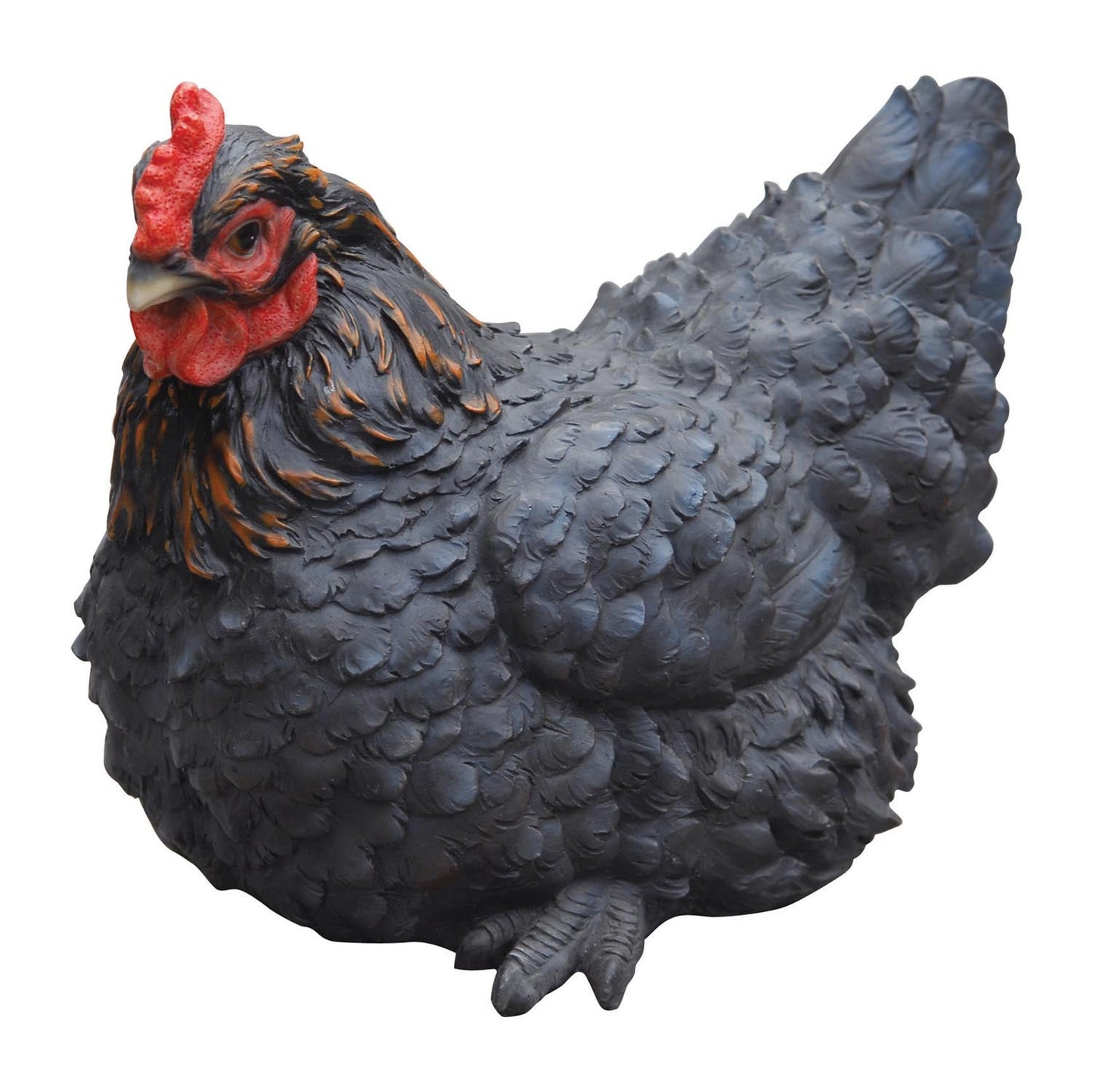 Hen Sitting Figurine Statue Black