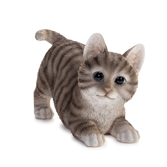 Medium Grey Kitten Figurine Statue