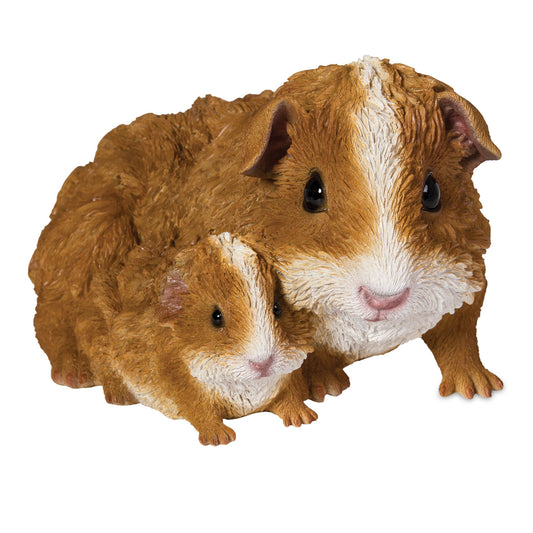Guinea Pigs – Mother & Baby Statue Brown & White
