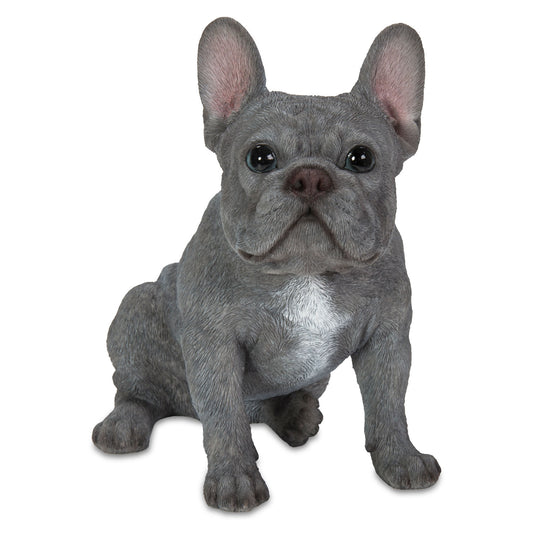 French Bulldog Sitting Statue Statue Grey