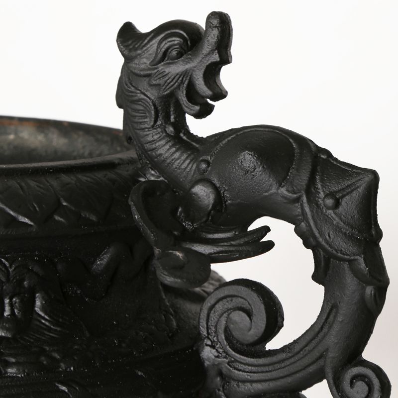 Cast Iron Drakos Urn & Pedestal Urn and Pedestal