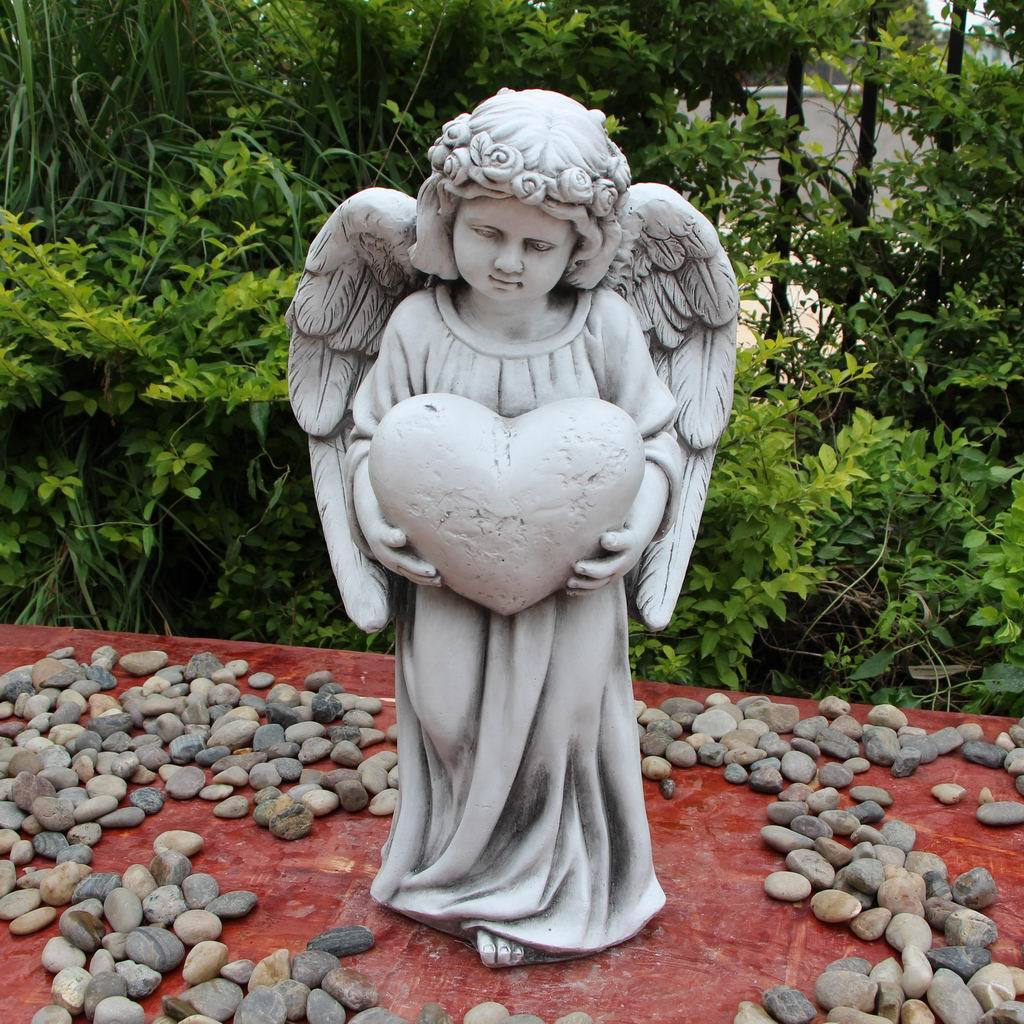 Angel Holding Heart Statue Statue