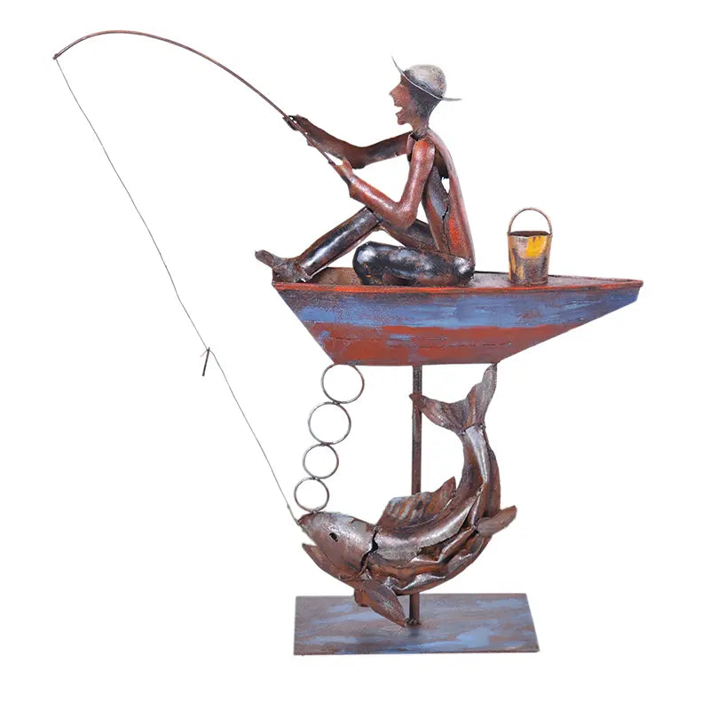 Gone Fishing Statue Statue