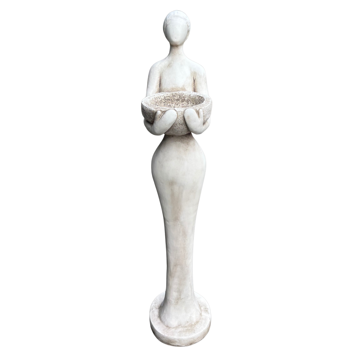 Woman Statue Holding Birdfeeder Statue