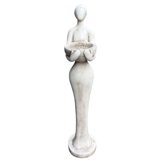Woman Statue Holding Birdfeeder Statue