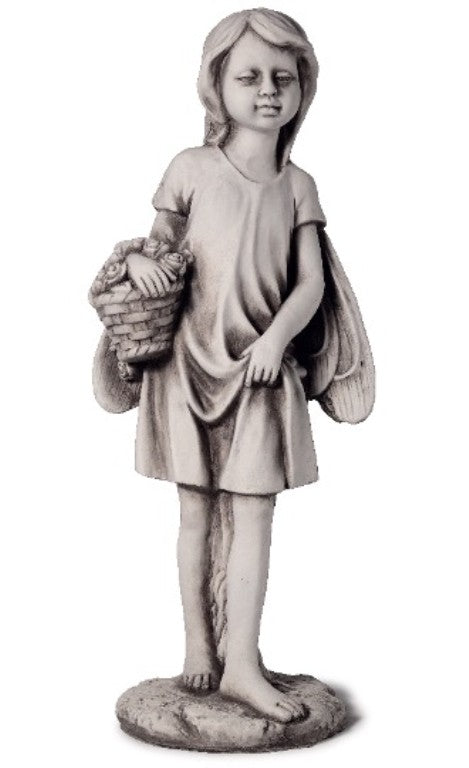 Fairy with Flower Basket Statue Statue
