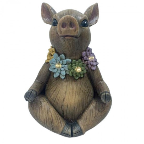 Garden Yoga Pig Statue  