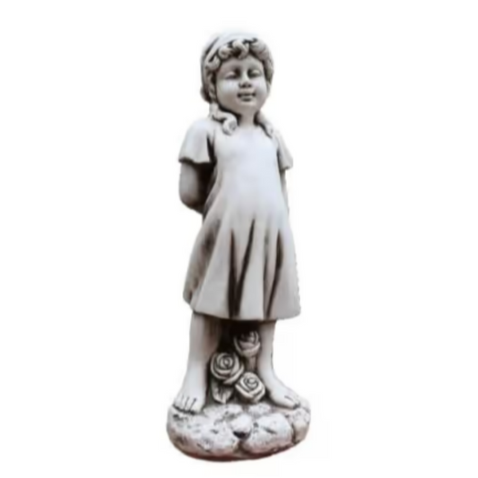 Girl Holding Roses Statue Statue  